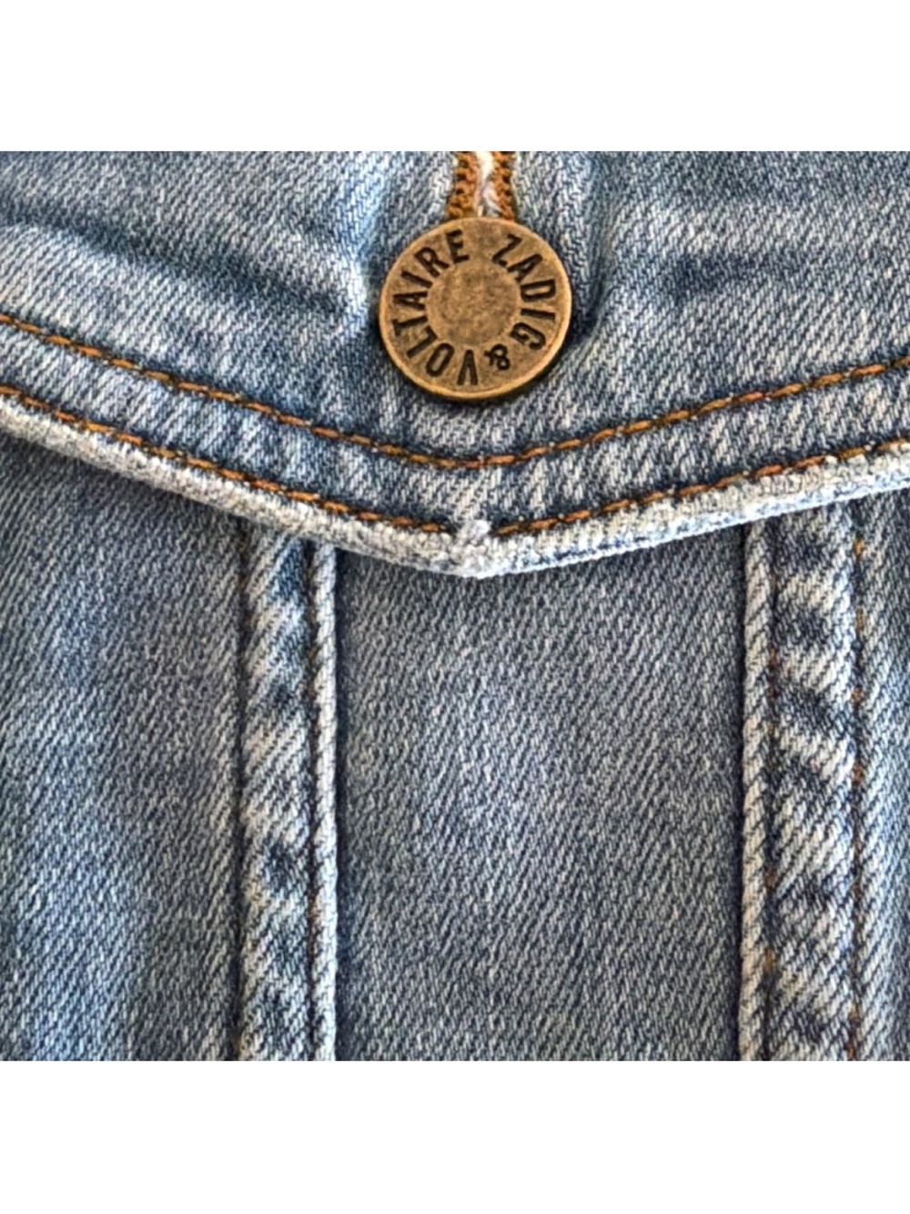 🌺SALE🌺 Zadig & Voltaire NWT “Kase Flash Rock Strass” Jean jacket size Medium - Picture 9 of 12